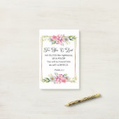 Inspirational Quote, Psalm 5:12 Floral Bible Verse Post-it Klebezettel (Auf Schreibtisch)