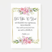 Inspirational Quote, Psalm 5:12 Floral Bible Verse Post-it Klebezettel (Vorderseite)