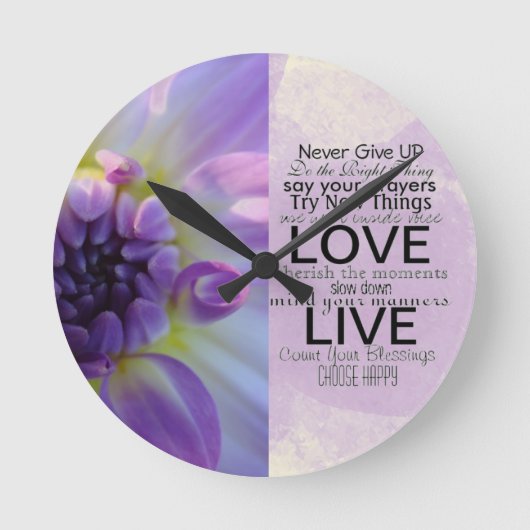 Inspirational Quotes and Sayings Runde Wanduhr (Vorderseite)
