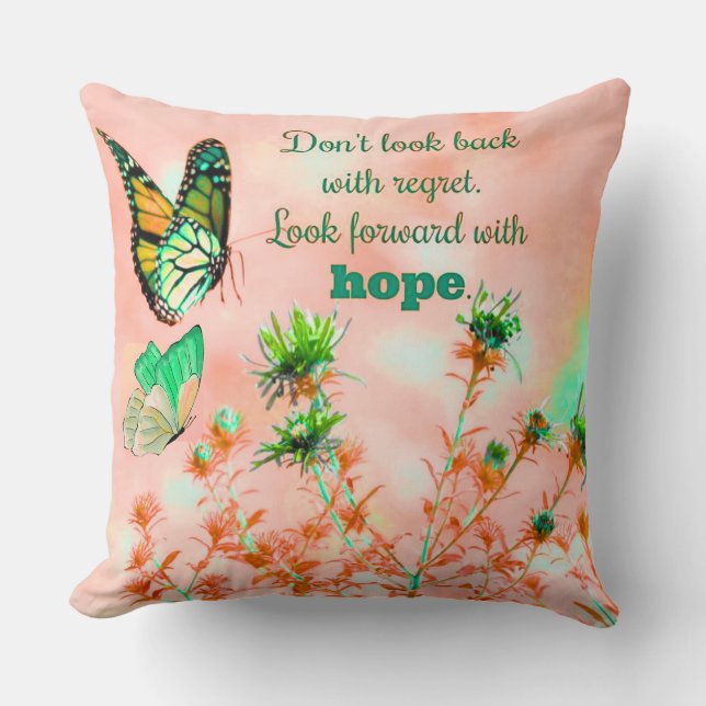 Inspirational Quotes on Hope Throw Pillow Kissen (Vorderseite)