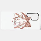 Inspirational Rose Gold Script with Bow Samsung Galaxy Hülle (Rückseite (Horizontal))