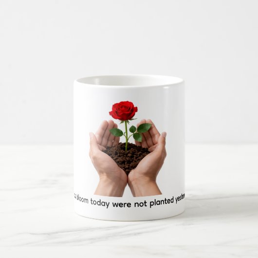 Inspirational Rose in Caring Hands Kaffeetasse (Mittel)