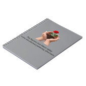 Inspirational Rose in Caring Hands Notizblock (Linke Seite)