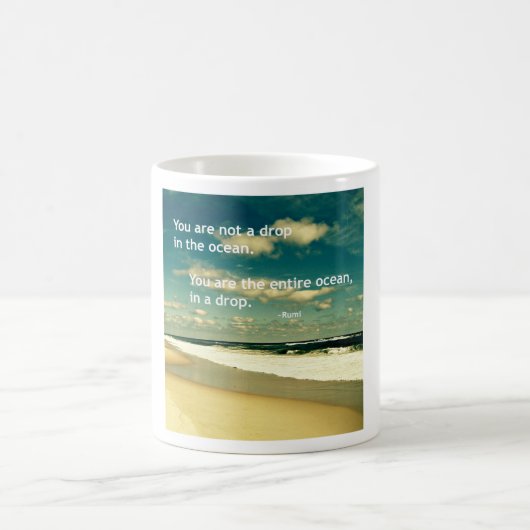 INSPIRATIONAL RUMI OZEAN-ZITAT-FOTO-TASSE KAFFEETASSE (Mittel)
