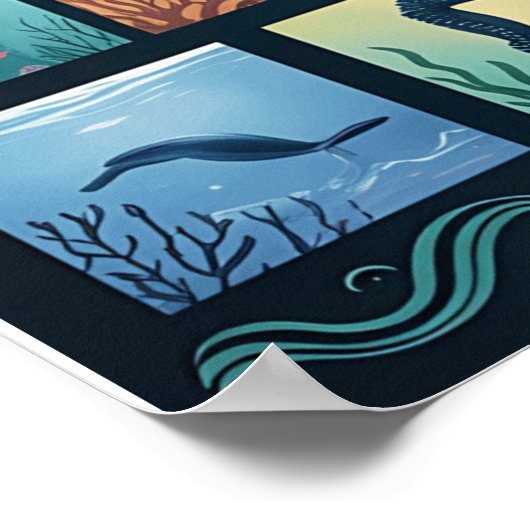 Inspirational Sea Turtle Ocean Poster “Life Is Lik (Ecke)