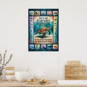 Inspirational Sea Turtle Ocean Poster “Life Is Lik (Küche)