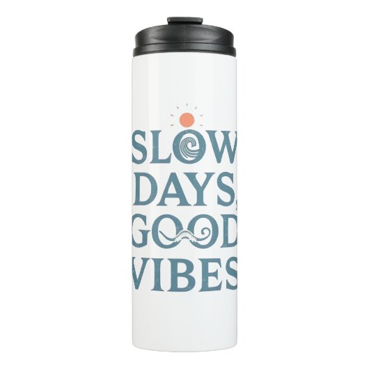 Inspirational Simple Living and Good Vibes Thermosbecher (Vorderseite)