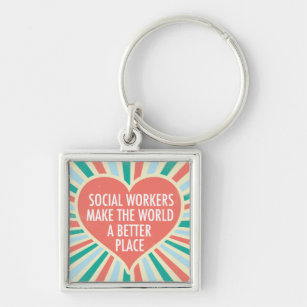 Inspirational Social Work Quote Heart Cute Schlüsselanhänger