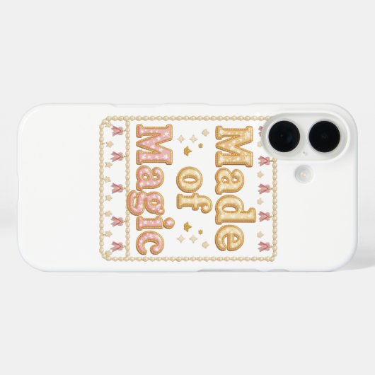 Inspirational Sparkly "Made of Magic" Case-Mate iPhone Hülle (Rückseite (Horizontal))