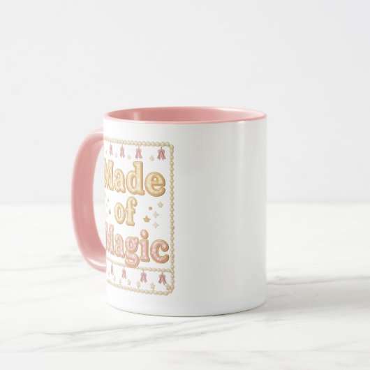 Inspirational Sparkly "Made of Magic" Tasse (Vorderseite Links)