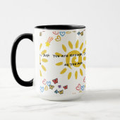 Inspirational Sun & Butterflies Doodle Pattern Com Tasse (Links)