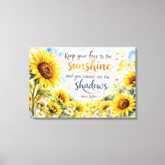Inspirational Sunflowers – Watercolor Sunflower Leinwanddruck