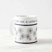 Inspirational Tasse mit Löwenzahn (Vorderseite Links)