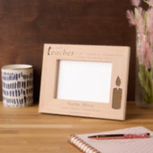 Inspirational Teacher Candle and Custom Name, Text Geätzte Rahmen (Linke Ecke)