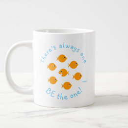 Inspirational Teacher Quote Cute Goldfish Jumbo-Tasse