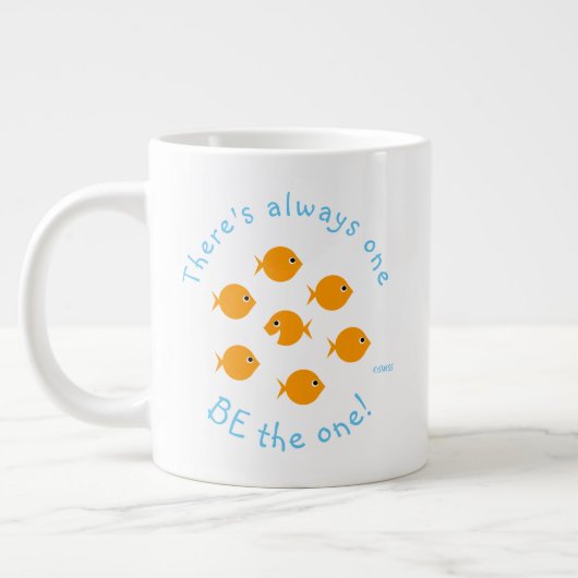 Inspirational Teacher Quote Cute Goldfish Jumbo-Tasse (Links)