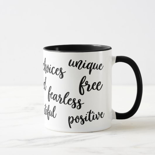 Inspirational Typografie-Tasse Tasse (Rechts)