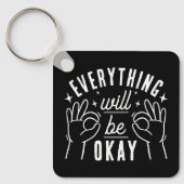 Inspirational Typography Quote Black and White Schlüsselanhänger (Vorderseite)