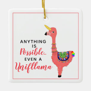 Inspirational Unicorn Flamingo Llama Unifllama Keramikornament