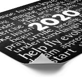 Inspirational Verb Word Cloud für 2020 Poster (Ecke)