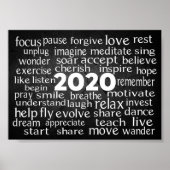 Inspirational Verb Word Cloud für 2020 Poster (Vorne)