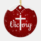 Inspirational Victory Cross Christian Decor  ⛪️ 🎄 Keramik Ornament (Vorne)