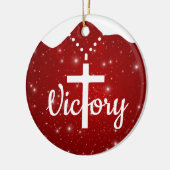 Inspirational Victory Cross Christian Decor  ⛪️ 🎄 Keramik Ornament (Links)