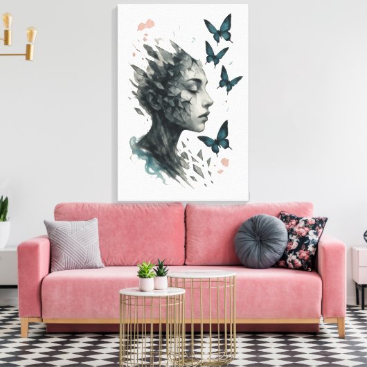 Inspirational Wall Art | Butterfly Transformation Leinwanddruck (Insitu (Wohnzimmer))