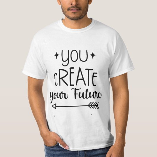 Inspirational White Men's Tee - You Create  (Vorderseite)