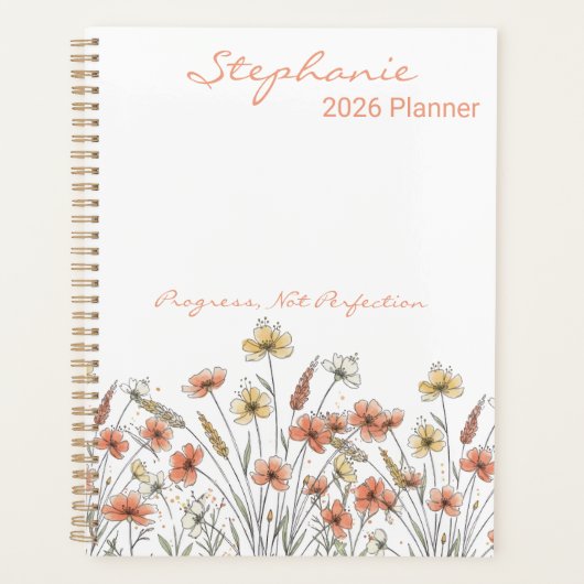 Inspirational Wildflower Progress Planner Planer (Vorderseite)