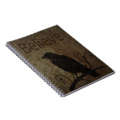 Inspirational Wörter glauben mit Vintager Krähe Notizblock (Rechte Seite)