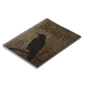 Inspirational Wörter glauben mit Vintager Krähe Notizblock (Linke Seite)