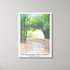 Inspirational Zen Quote Bamboo Path Trail Leinwanddruck