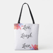 Inspirational Zitat-Tasche, LiveLiebe-Lachen-Kunst Tasche (Rückseite)