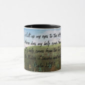 INSPIRATIONELLE Grüntöne/Brauner Schwarzer Text-DE Tasse (Zentrum)