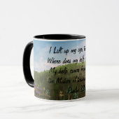 INSPIRATIONELLE Grüntöne/Brauner Schwarzer Text-DE Tasse (Vorderseite Links)