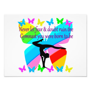 INSPIRATIONELLE GYMNASTIK-MÄDCHENBUTTERFLY-DESIGN FOTODRUCK