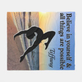 INSPIRATIONELLE GYMNASTIK QUOTE FLEECKET FLEECEDECKE (Vorderseite (Horizontal))