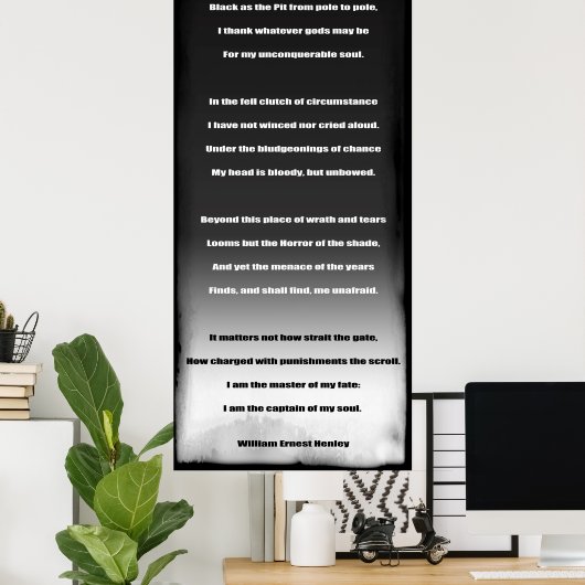 INSPIRATIONELLE INVICTUS POEM POSTER (Heimbüro)