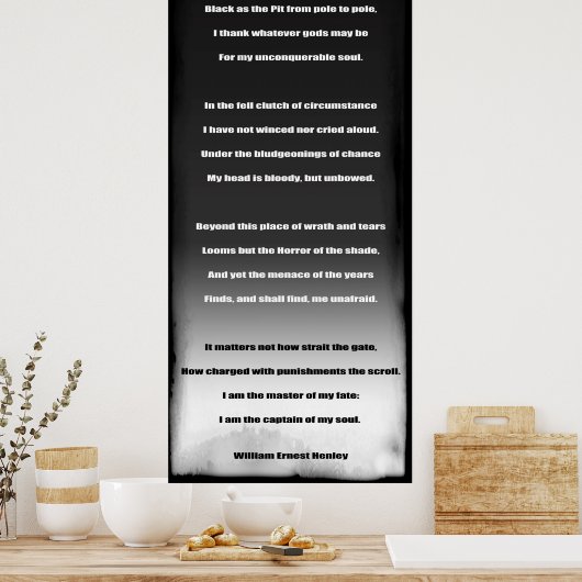 INSPIRATIONELLE INVICTUS POEM POSTER (Küche)