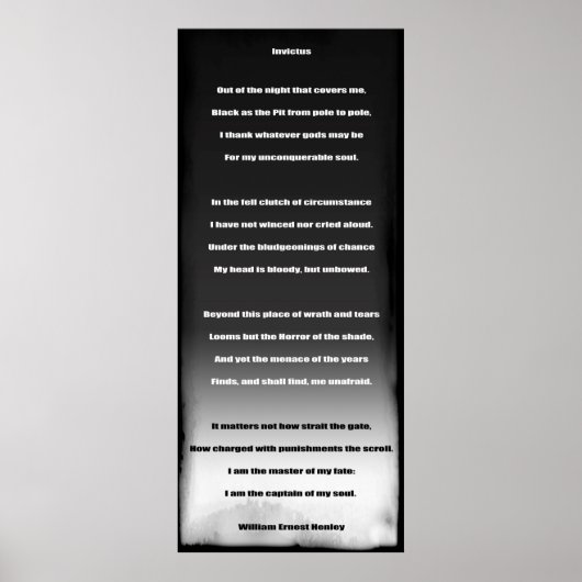 INSPIRATIONELLE INVICTUS POEM POSTER (Vorne)