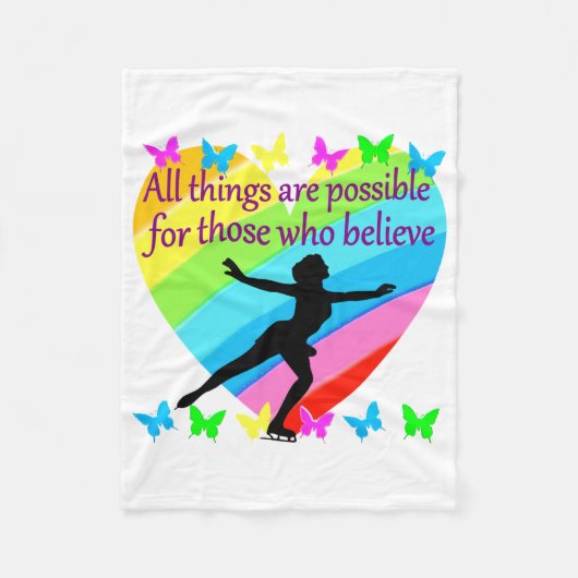 INSPIRATIONELLE QUOTE-DESIGN FÜR SKATEN FLEECEDECKE (Vorderseite)