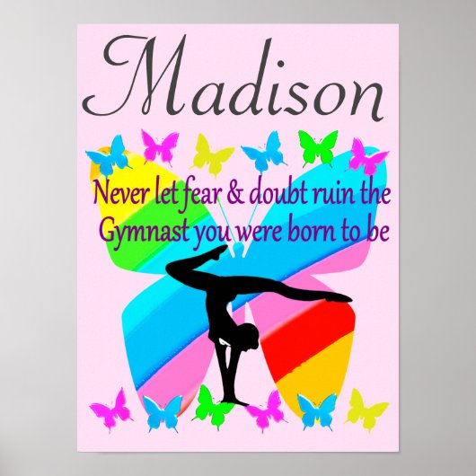 INSPIRATIONELLE QUOTE PERSONALISIERTE GYMNASTIK PO POSTER (Vorne)
