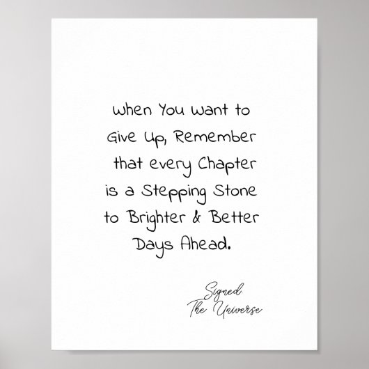 INSPIRATIONELLE STELLE POSTER (Vorne)