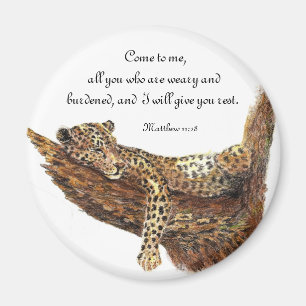 Inspirations-Schrift, Aquarell-Leopard-Tier Magnet