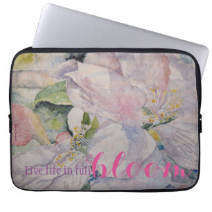 Inspirations-Zitat-BlumenAquarell-Kunst Laptopschutzhülle