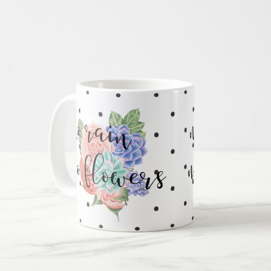 Inspirationsangebot | Moderne Typografie auf Blume Kaffeetasse (Vorderseite Links)