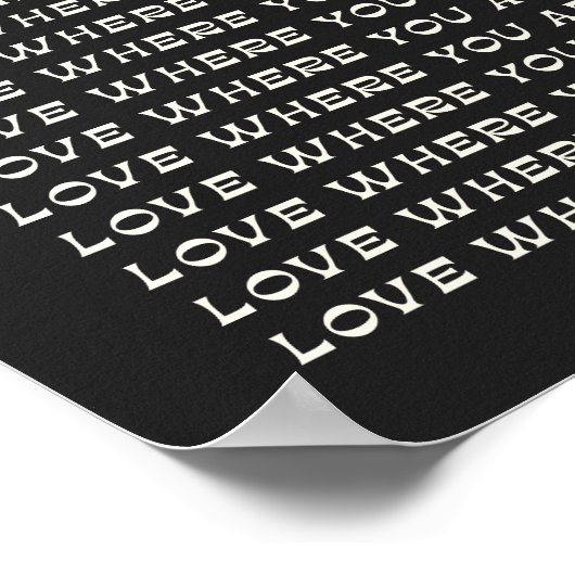 Inspirationsangebot | Retro Schwarz-weiße Typograf Poster (Ecke)