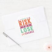 Inspirationsangebot riskiert oder verliert die Cha Runder Aufkleber (Umschlag)