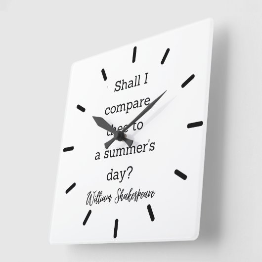 Inspirationsangebot Shakespeare Sommertag Quadratische Wanduhr (Winkel)